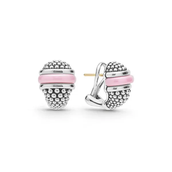 Ceramic Caviar Omega Clip Earrings thumb image 1