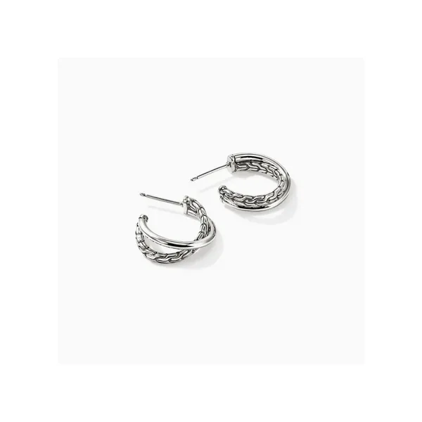 JH Essential Crossover Earring, Sterling Silver, 20.5MM Image 2 Baxter's Fine Jewelry Warwick, RI