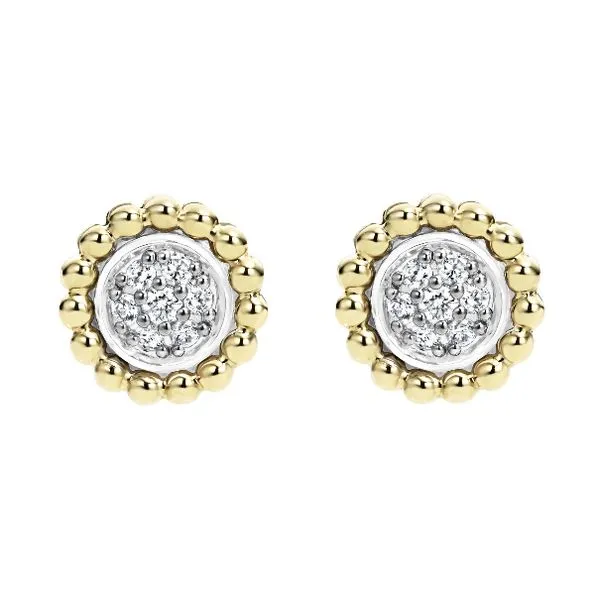 Two Tone Caviar Stud Earring Image 2 Baxter's Fine Jewelry Warwick, RI