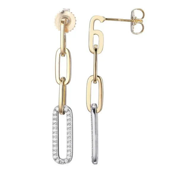 Sterling Silver CZ Paperclip Drop Earrings Baxter's Fine Jewelry Warwick, RI