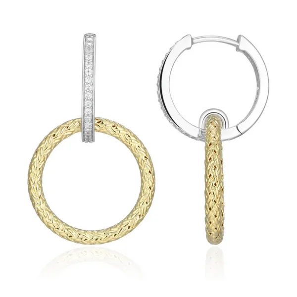 Silver Woven CZ Drop Earrings