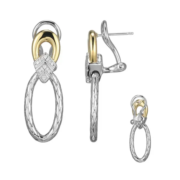 Silver Woven CZ Drop Earrings