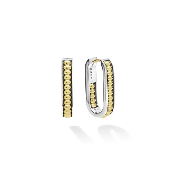 Two-Tone Linear Hoop Earrings Baxter's Fine Jewelry Warwick, RI