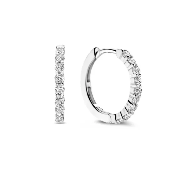 Silver CZ Hoop Earrings