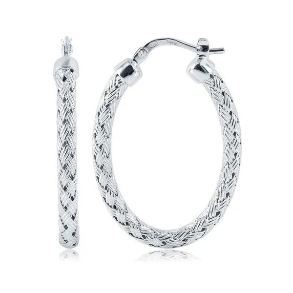 Sterling Silver Woven Oval Hoops Baxter's Fine Jewelry Warwick, RI