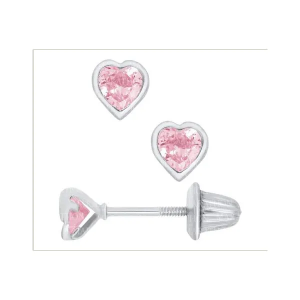 Children's Pink CZ Stud Earrings Baxter's Fine Jewelry Warwick, RI