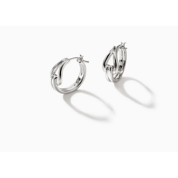 Surf Hoop Earrings, Sterling Silver, Small Baxter's Fine Jewelry Warwick, RI