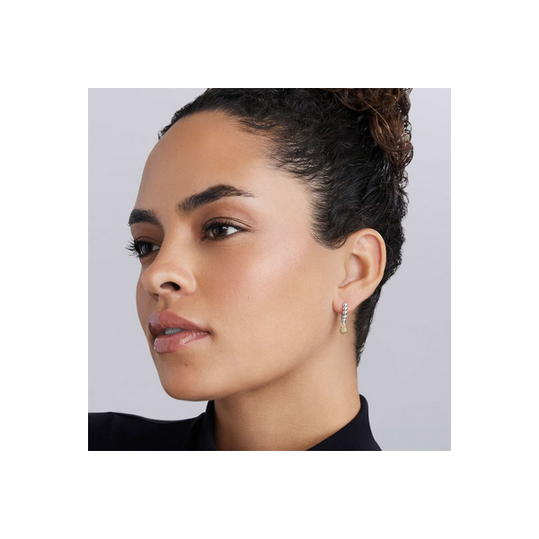 Two-Tone Caviar Beaded Huggie Earrings Image 2 Baxter's Fine Jewelry Warwick, RI