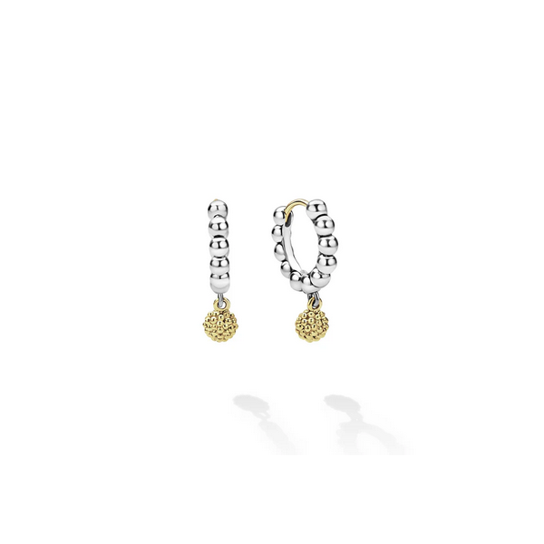 Two-Tone Caviar Beaded Huggie Earrings Baxter's Fine Jewelry Warwick, RI