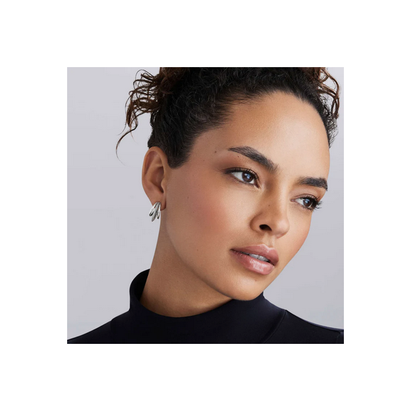 Sterling Silver Three Hoop Huggie Earrings Image 2 Baxter's Fine Jewelry Warwick, RI