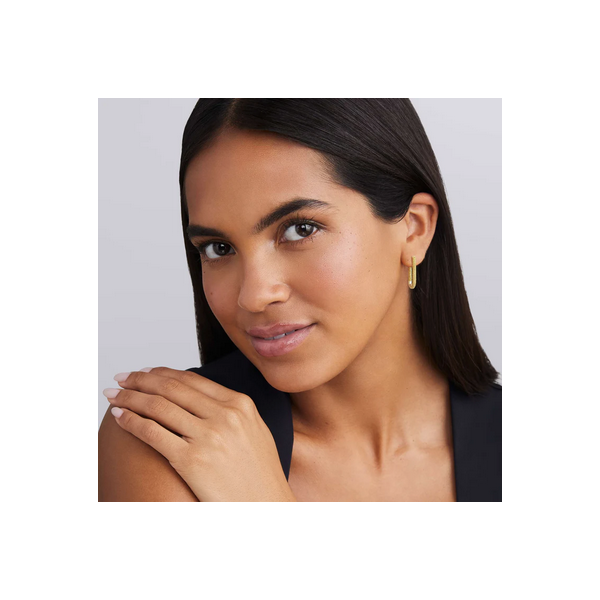 Two-Tone Mini Caviar Hoop Earrings Image 2 Baxter's Fine Jewelry Warwick, RI