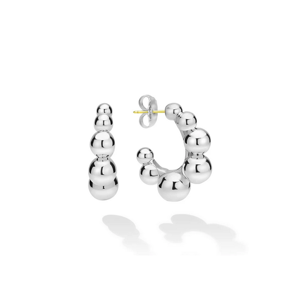 Silver Beaded Hoop Earrings Baxter's Fine Jewelry Warwick, RI