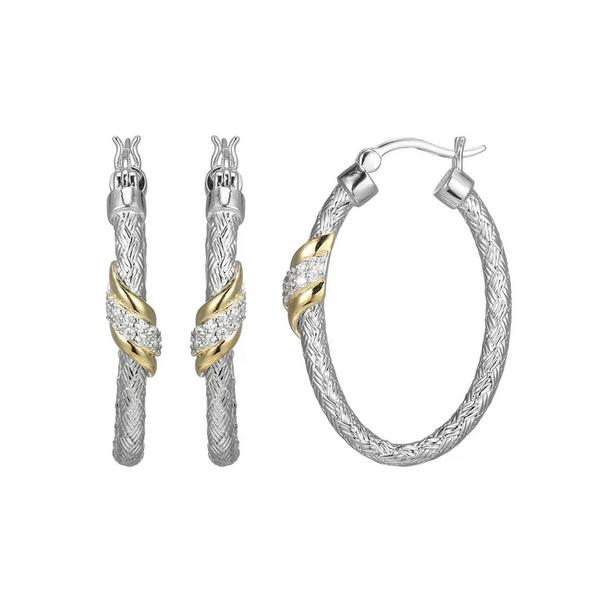 Sterling Silver Yellow Gold Plated Oval Hoops Baxter's Fine Jewelry Warwick, RI