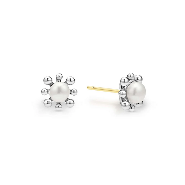 Fleur Pearl Stud Earrings Baxter's Fine Jewelry Warwick, RI