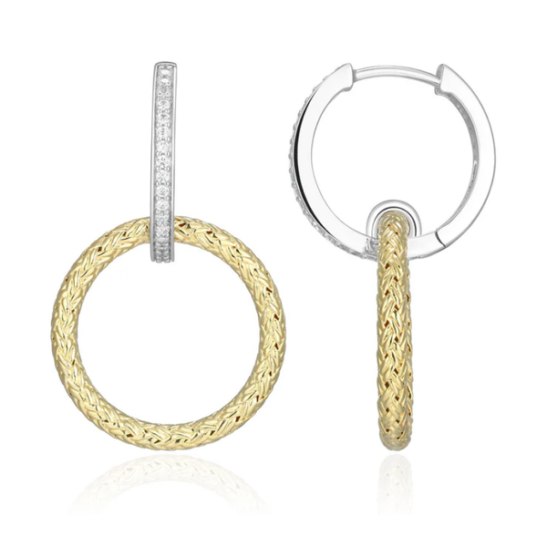 Silver Woven CZ Drop Earrings Baxter's Fine Jewelry Warwick, RI