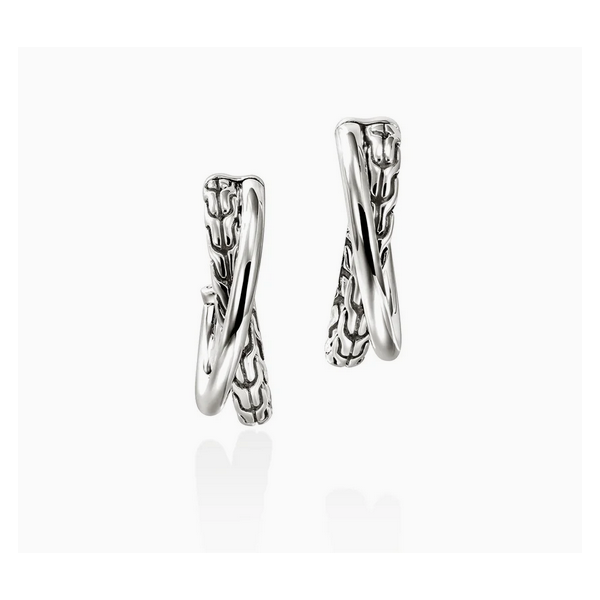 JH Essential Crossover Earring, Sterling Silver, 20.5MM Baxter's Fine Jewelry Warwick, RI