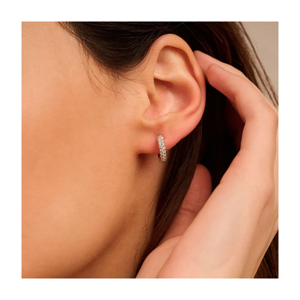 Stardust Small CZ Huggies Image 2 Baxter's Fine Jewelry Warwick, RI