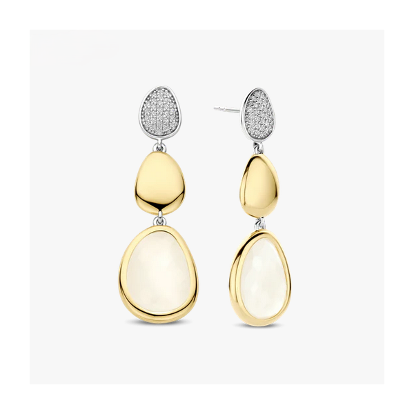 Sterling Silver Two Tone Pebble Drop Earrings Baxter's Fine Jewelry Warwick, RI