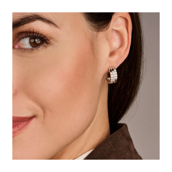 Stardust CZ Layered Earrings Image 2 Baxter's Fine Jewelry Warwick, RI