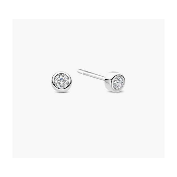 Classic Round CZ Bezel Studs Baxter's Fine Jewelry Warwick, RI