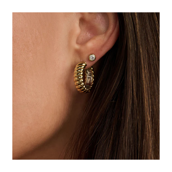 Vintage Ribbed Hoops Image 2 Baxter's Fine Jewelry Warwick, RI