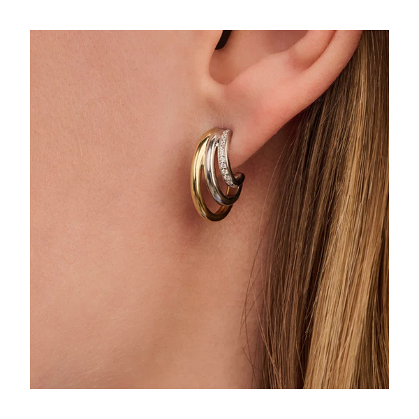 Zirconia Structure Earrings Image 2 Baxter's Fine Jewelry Warwick, RI