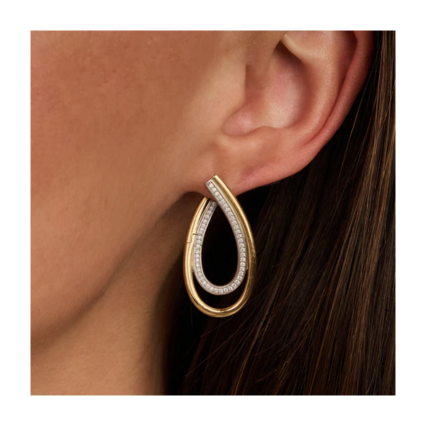 Organic Zirconia Earrings Image 2 Baxter's Fine Jewelry Warwick, RI