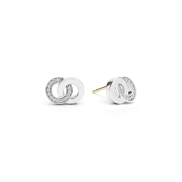 Silver Interlocking Diamond Stud Earring Baxter's Fine Jewelry Warwick, RI