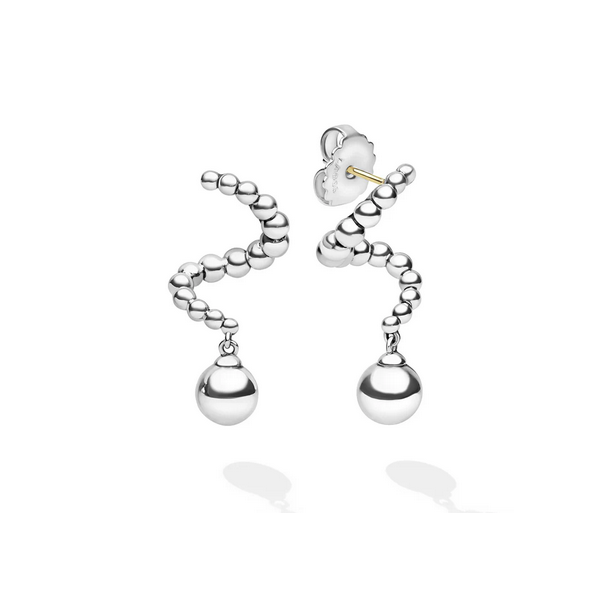 Silver Beaded Statement Drop Earrings Baxter's Fine Jewelry Warwick, RI