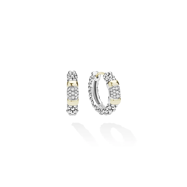 Two-Tone Diamond Huggie Earrings Baxter's Fine Jewelry Warwick, RI