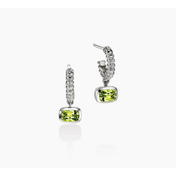 Heishi Gem Earrings, Sterling Silver, Peridot Baxter's Fine Jewelry Warwick, RI