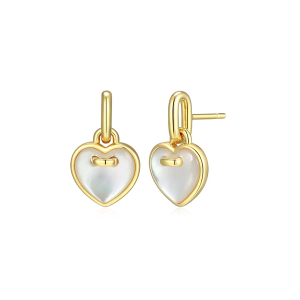 Amour Mother of Pearl Stud Drop Earrings Baxter's Fine Jewelry Warwick, RI