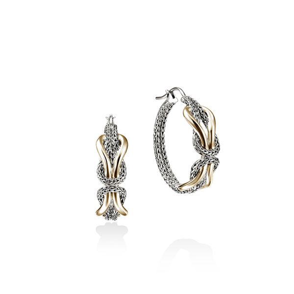 Two Tone Infinite Love Knot Hoop Earrings Baxter's Fine Jewelry Warwick, RI