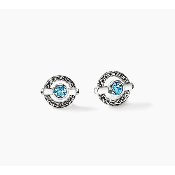 Sterling Silver Swiss Blue Topaz Icon Stud Earrings Baxter's Fine Jewelry Warwick, RI