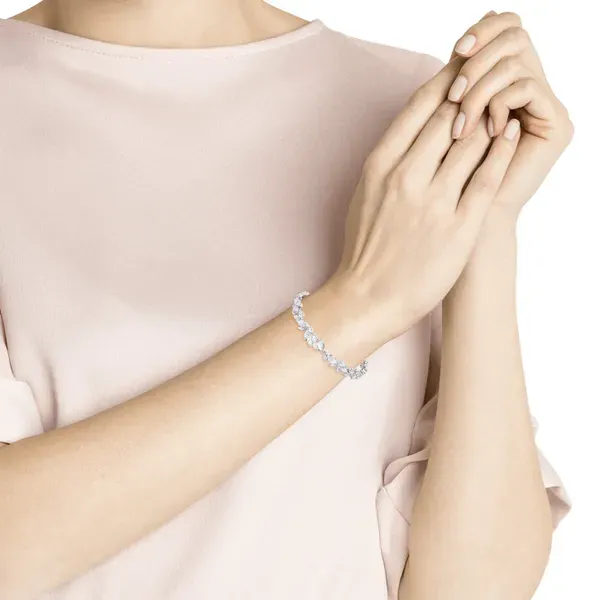 Louison Bracelet, White, Rhodium plating thumb image 3