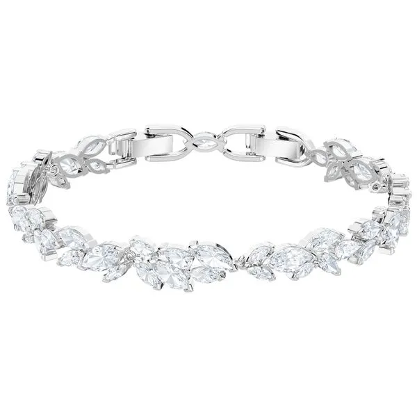 Louison Bracelet, White, Rhodium plating thumb image 1