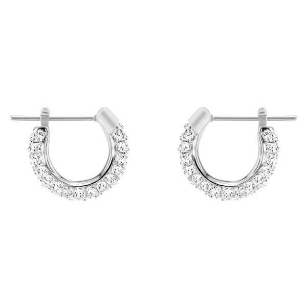 Stone Pierced Earrings, Small, White, Rhodium plating Baxter's Fine Jewelry Warwick, RI