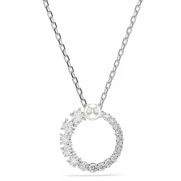 Matrix Pearl and CZ Circle Pendant Baxter's Fine Jewelry Warwick, RI