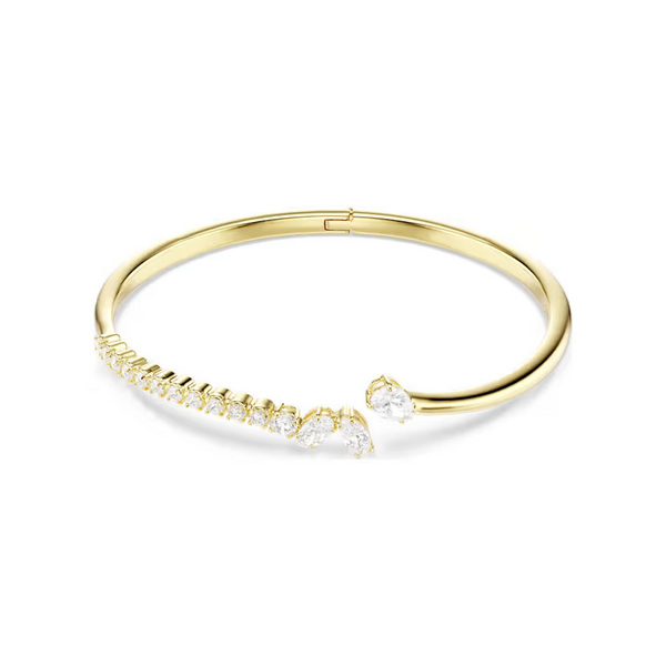 Mesmera Gold Tone CZ Cuff Bangle Baxter's Fine Jewelry Warwick, RI