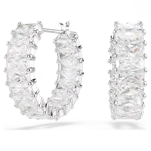 Matrix Baguette CZ Hoop Earrings Baxter's Fine Jewelry Warwick, RI