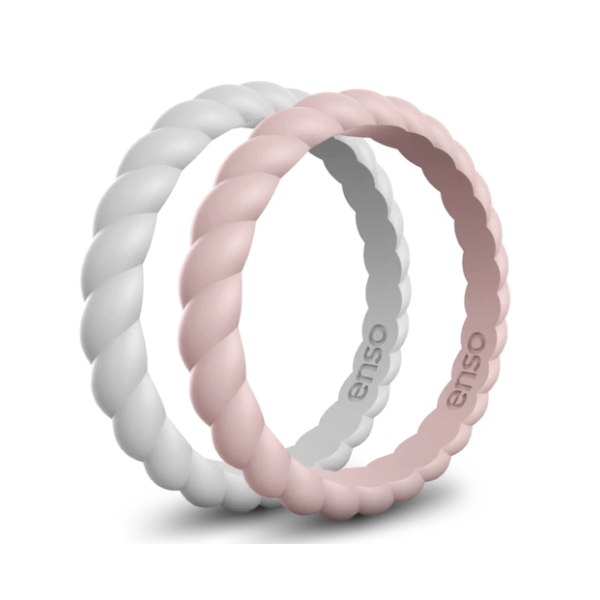 Braided Stackables Pink Sand/Misty Grey Ring Baxter's Fine Jewelry Warwick, RI