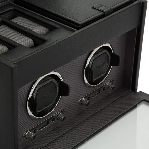 Double Watch Winder with Storage - Black thumb image 4