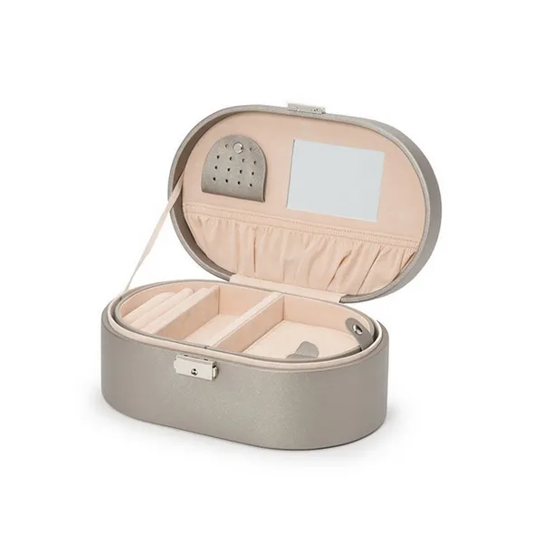 Heritage Oval Jewelry Box - Pewter Saffiano thumb image 2