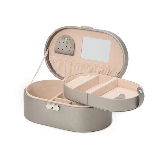Heritage Oval Jewelry Box - Pewter Saffiano thumb image 3