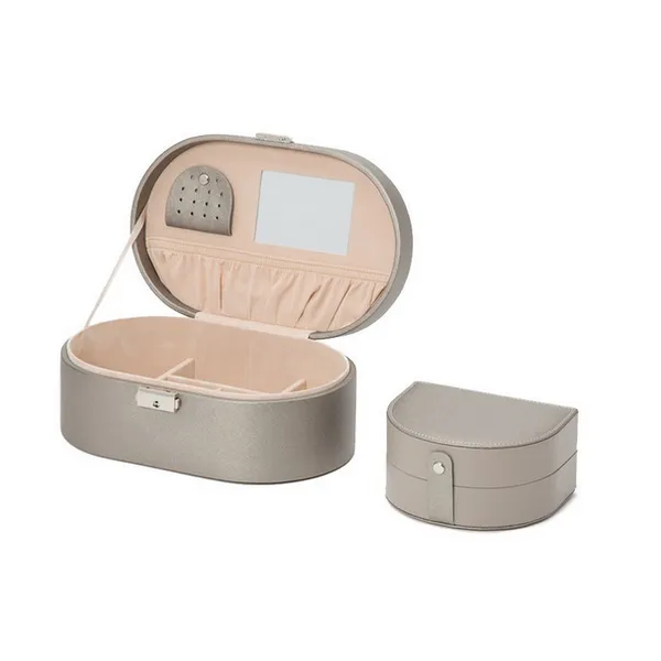 Heritage Oval Jewelry Box - Pewter Saffiano thumb image 4