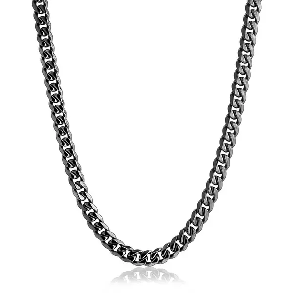 Stainless Steel Gunmetal 7.7mm Cuban Chain Baxter's Fine Jewelry Warwick, RI