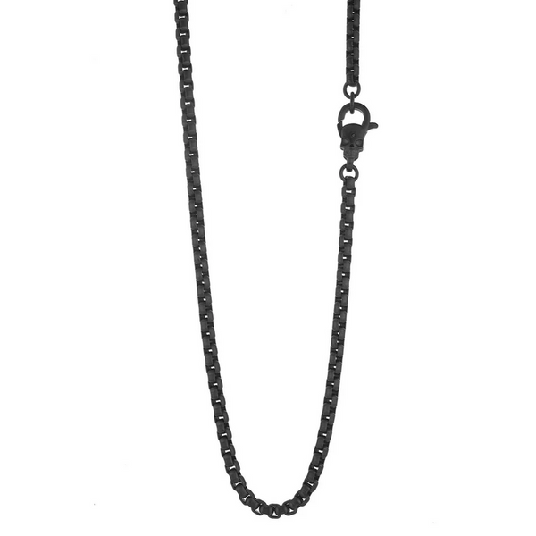 Stainless Steel 4.5mm Round Box Chain with Skull Clasp Baxter's Fine Jewelry Warwick, RI