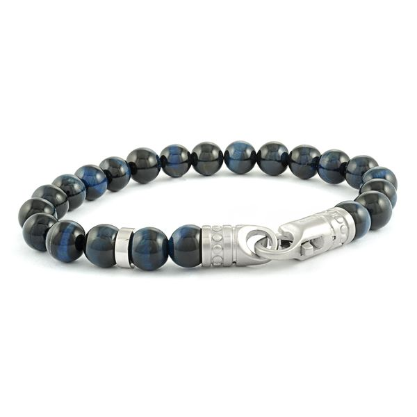 Ugo Blue Tigers Eye Bead Bracelet Baxter's Fine Jewelry Warwick, RI