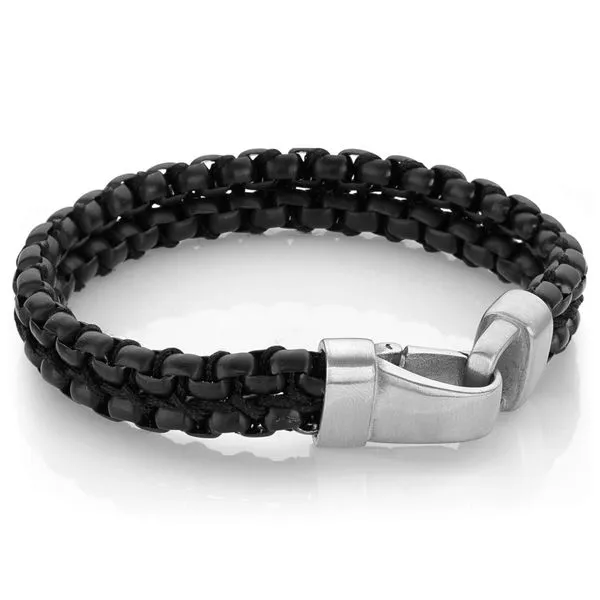 Stainless Steel Double Round Box Chain Bracelet Baxter's Fine Jewelry Warwick, RI