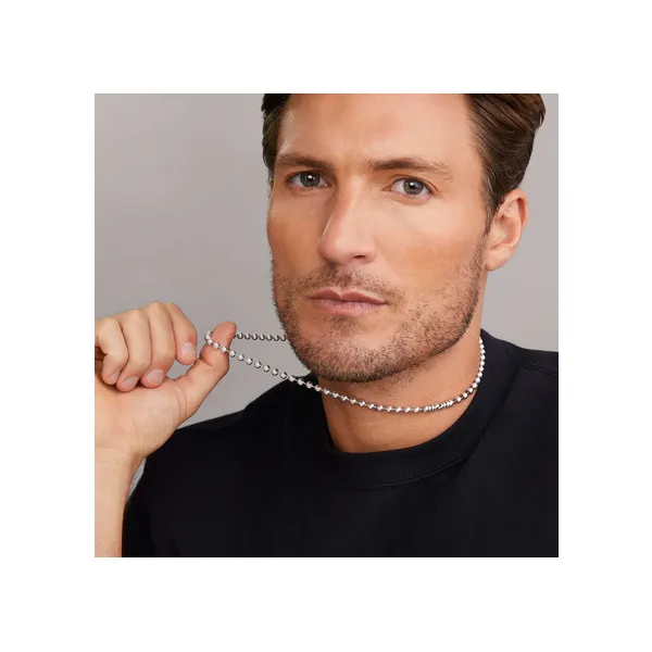 Silver Station Caviar Beaded Necklace 22